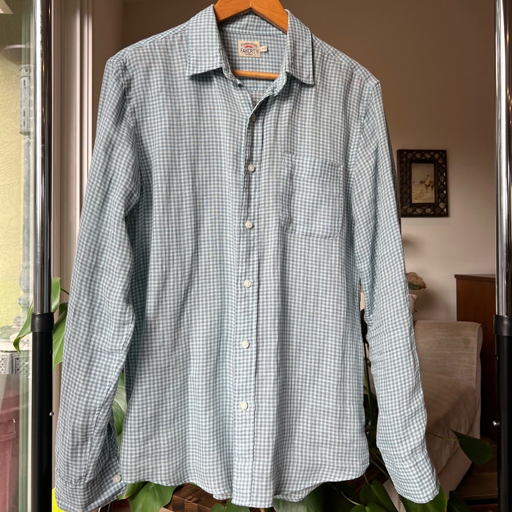 Faherty Men’s Laguna Linen Shirt / M